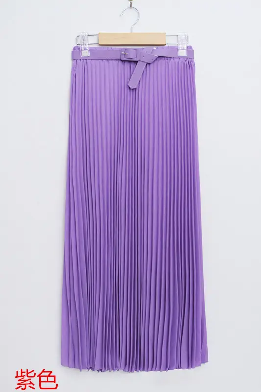 Elegant Chiffon Pleated Skirt Peach Half Length - Image 9