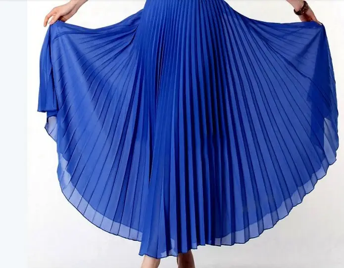 Elegant Chiffon Pleated Skirt Peach Half Length - Image 6