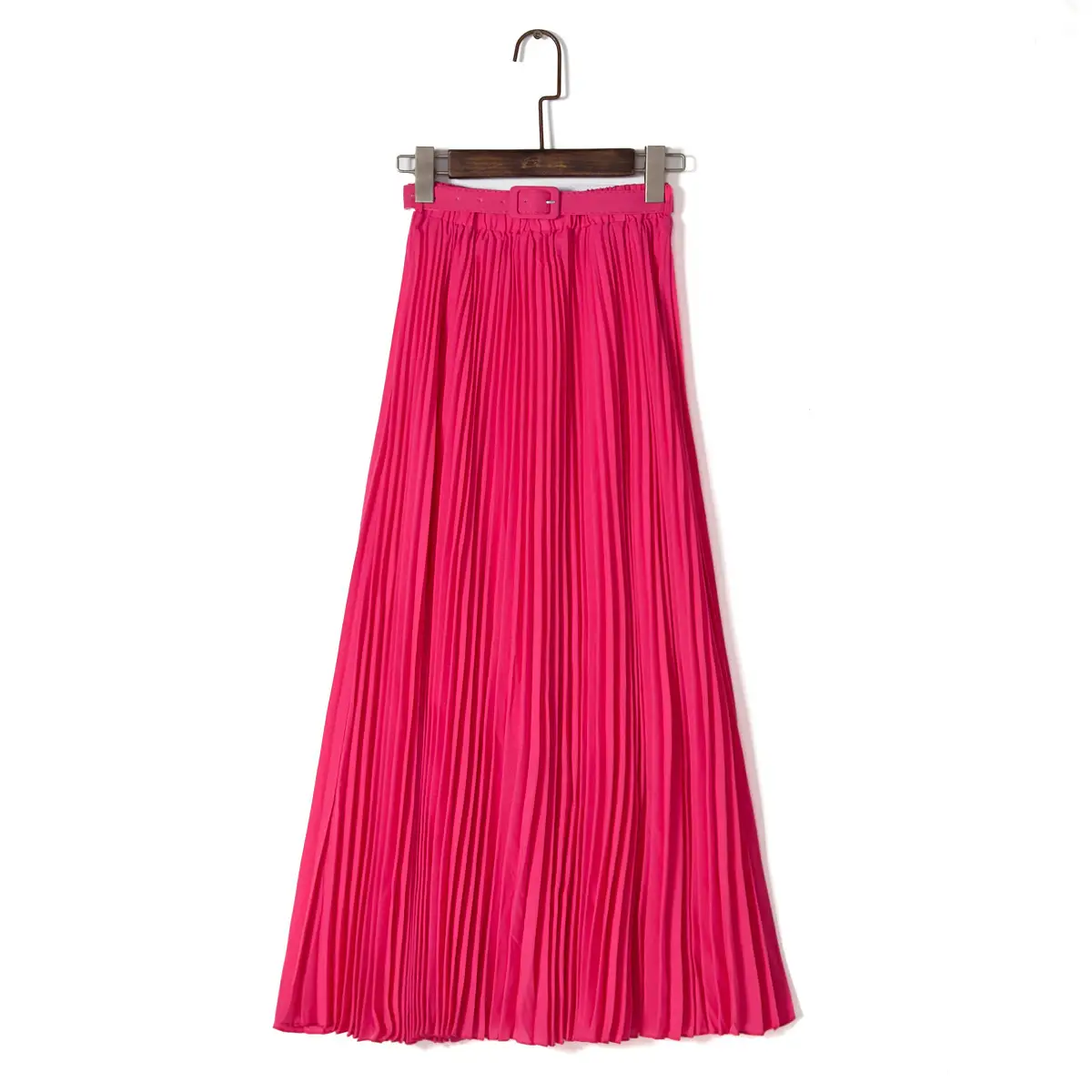 Elegant Chiffon Pleated Skirt Peach Half Length - Image 7