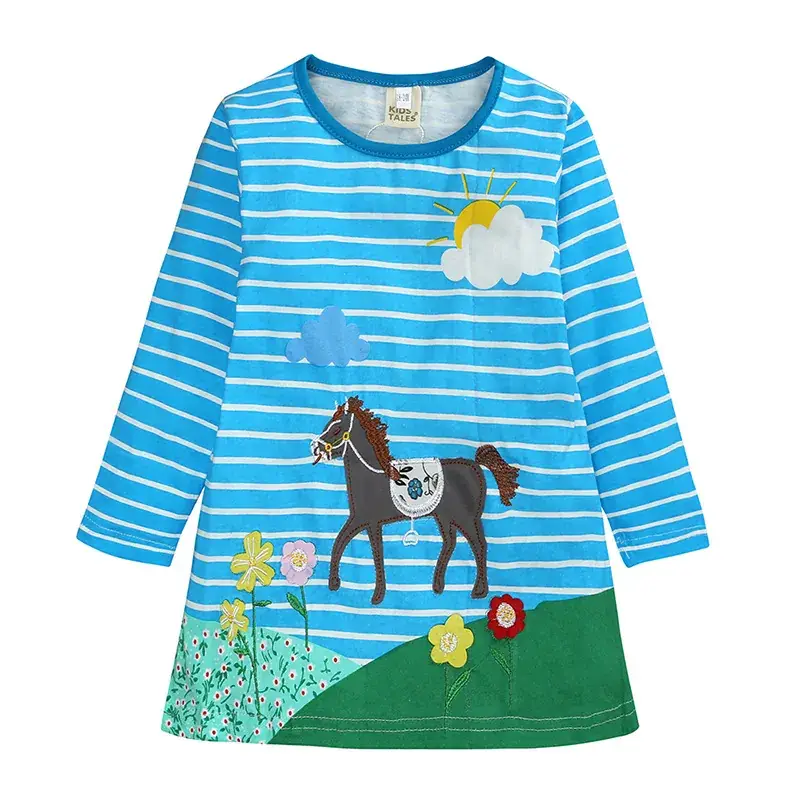 Girls Cotton Striped Long Skirt Pink Rabbit Design 2025 - Image 2