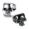 Punk Skull Ring Titanium Steel Glossy Black - Image 5
