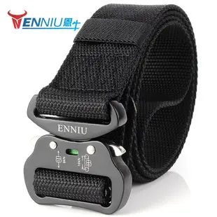 Light Blue Korean Style Men's Canvas Belt with Double Loop Buckle — feature 1