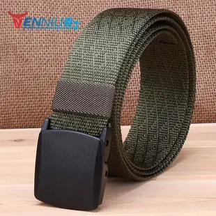 Light Blue Korean Style Men's Canvas Belt with Double Loop Buckle — feature 19