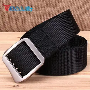Light Blue Korean Style Men's Canvas Belt with Double Loop Buckle — feature 4