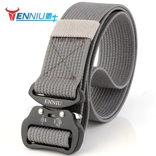 Light Blue Korean Style Men's Canvas Belt with Double Loop Buckle — feature 7