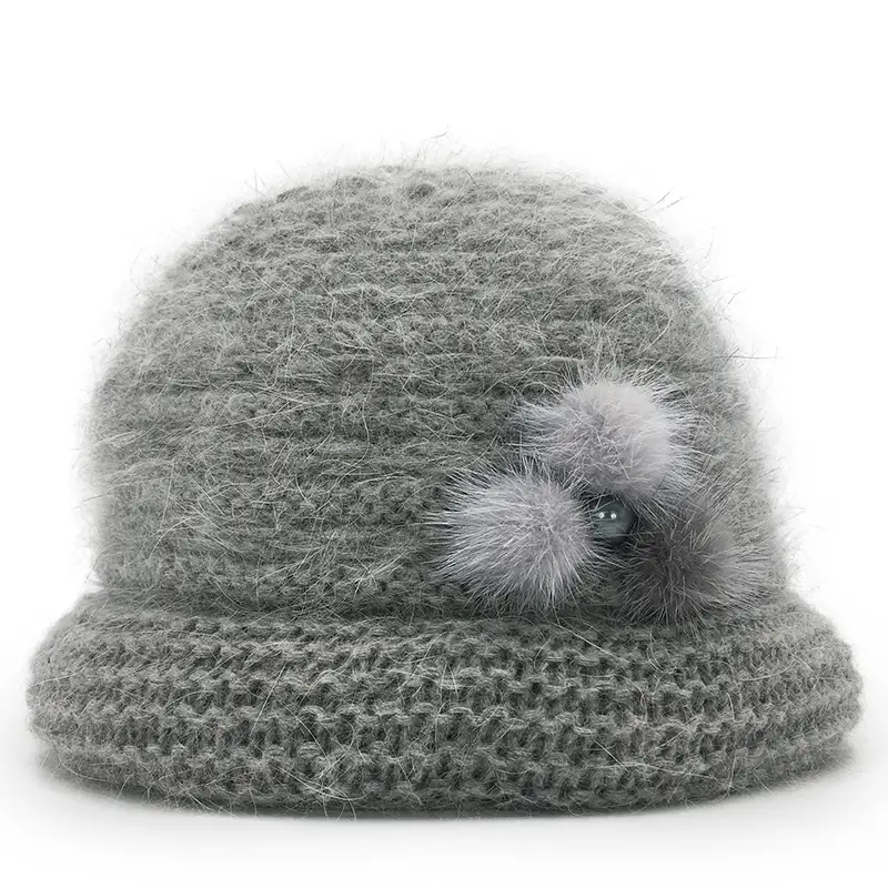 Winter Warm Wool Hat for Women Elderly Women
