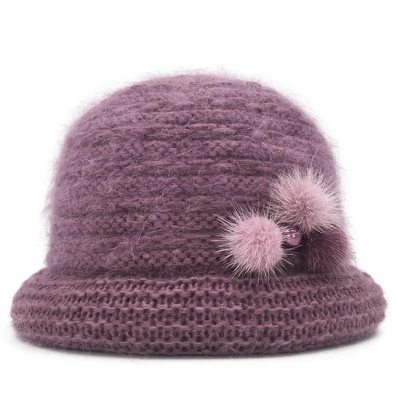 Winter Warm Wool Hat for Women Elderly Women