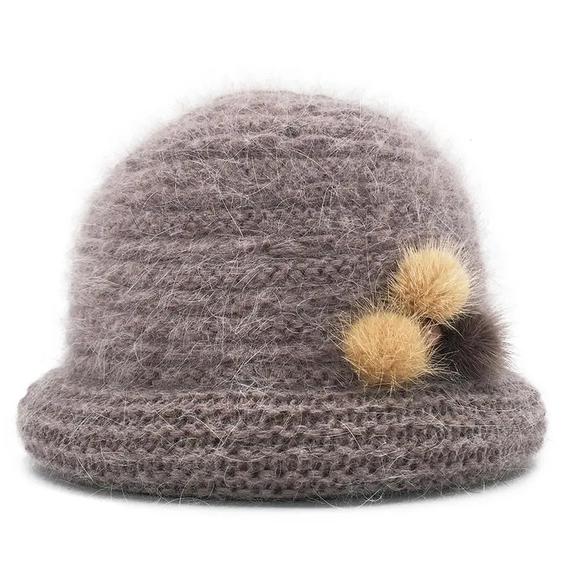 Winter Warm Wool Hat for Women Elderly Women