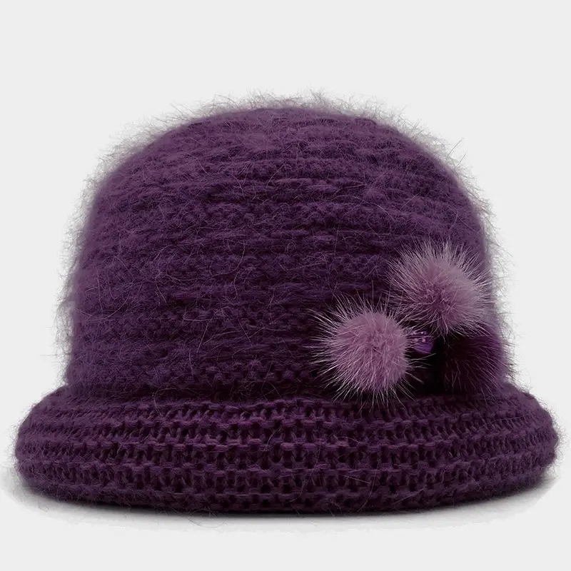 Winter Warm Wool Hat for Women Elderly Women