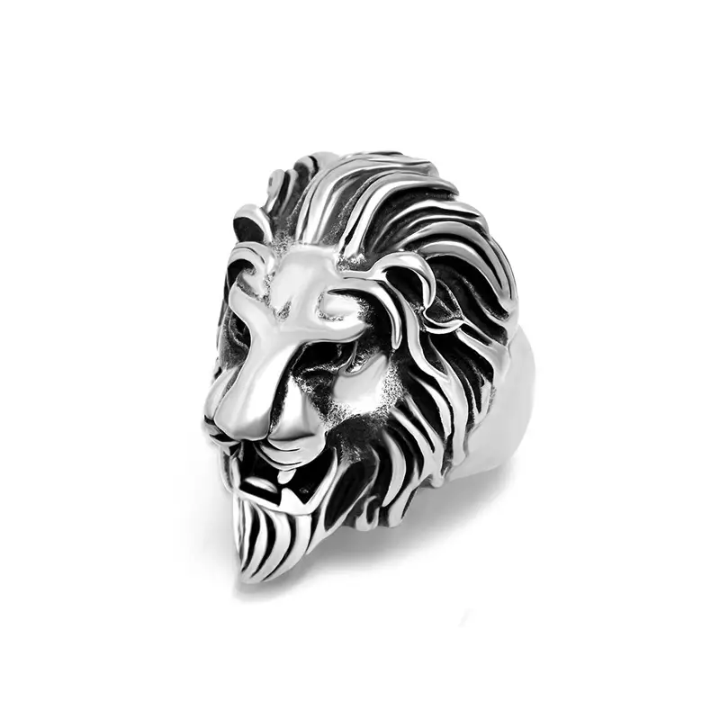 Gold Plated Lion Head Men's Ring — feature 8