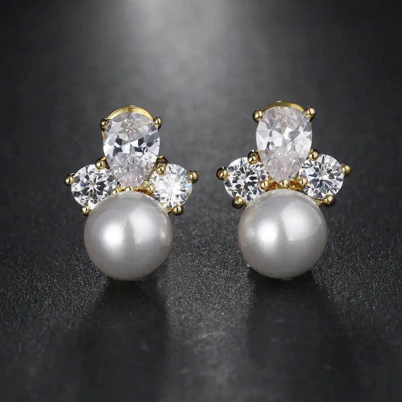 Japanese Zircon Flower Earrings for Women