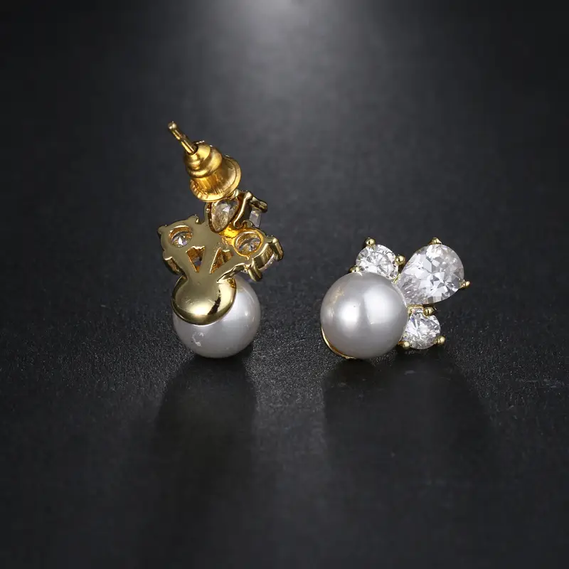 Japanese Zircon Flower Earrings for Women