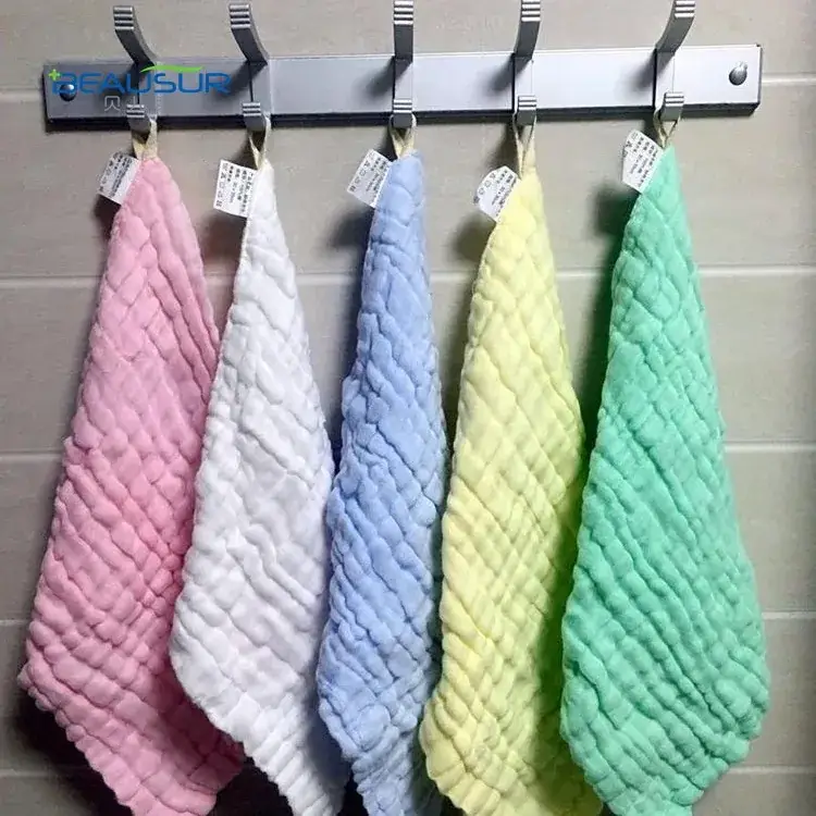 Baby Towel Cotton Gauze Small Square Pure Cotton White Printed - Image 6