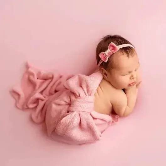 Children's Photo Props Sweet Baby Bow Newborn Elastic Knitted Wrapping - Image 15