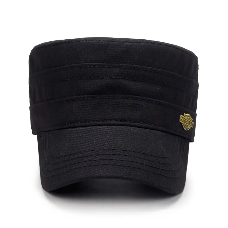 Men's Black Iron Visor Cap with Gold Logo - Image 5