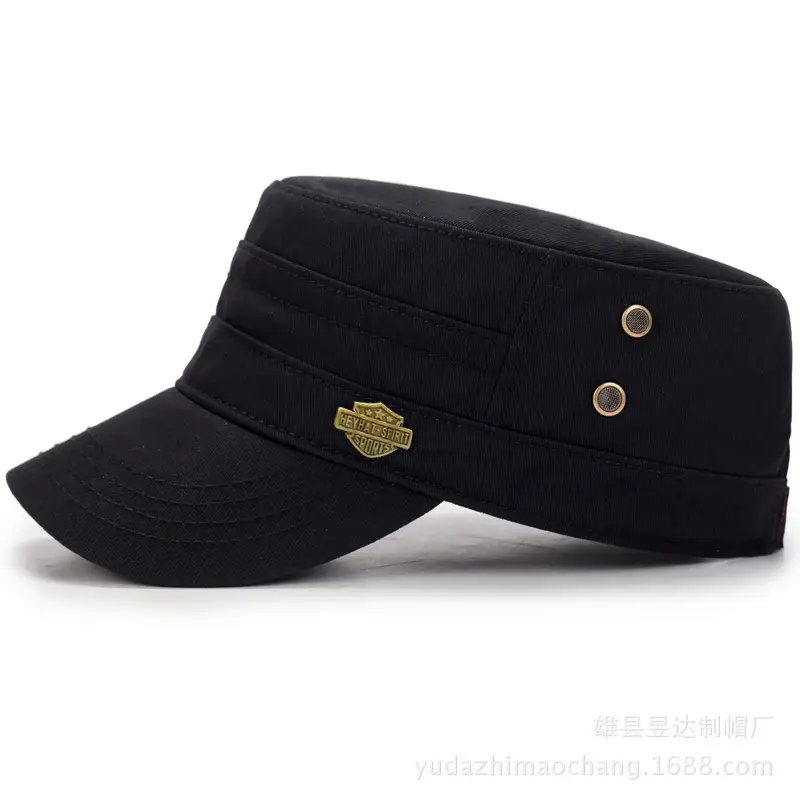 Men's Black Iron Visor Cap with Gold Logo - Image 6