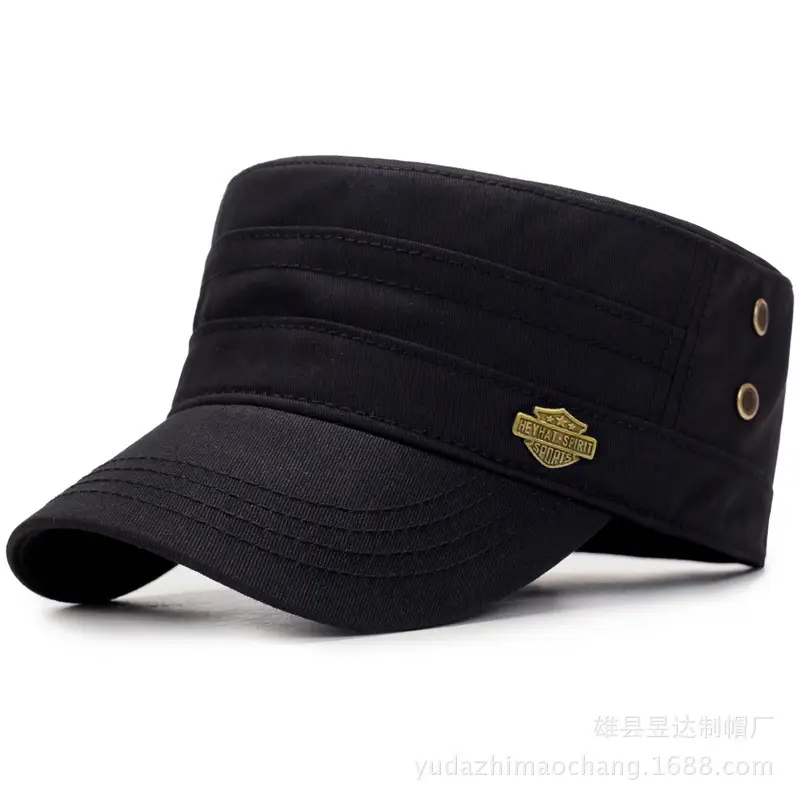 Men's Black Iron Visor Cap with Gold Logo - Image 2