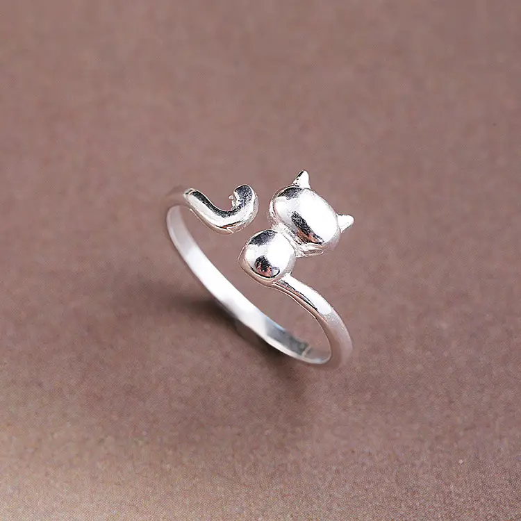 Open Ring with Cat Design for Women - Image 3