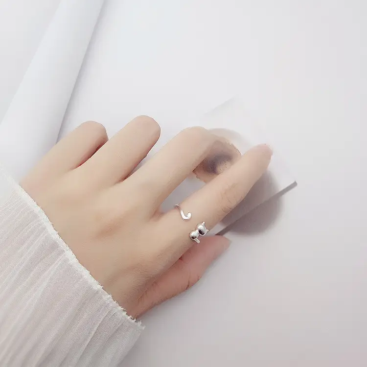 Open Ring with Cat Design for Women - Image 5