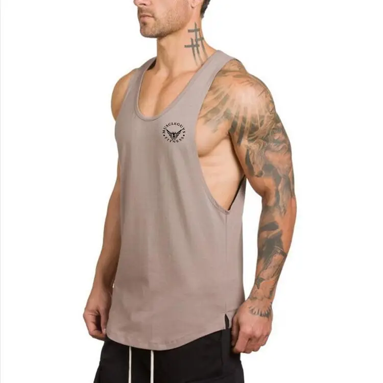 Men Cotton Sweat Vest Grey Bodybuilding Fit - Image 2