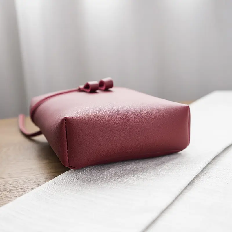 Women's Small Square Crossbody Bag Red Mobile Phone Bag - Image 4