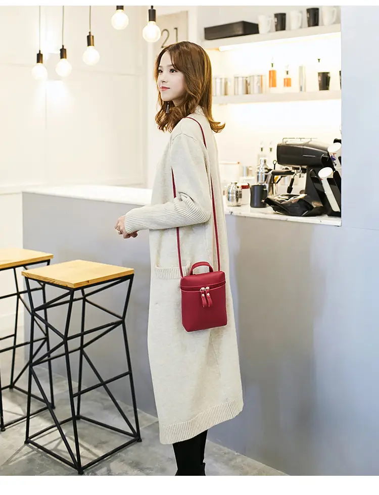 Women's Small Square Crossbody Bag Red Mobile Phone Bag — feature 13