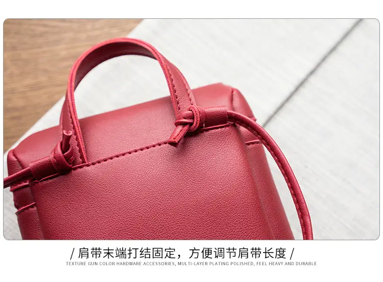 Women's Small Square Crossbody Bag Red Mobile Phone Bag — feature 31