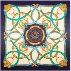 Mai Tong Silk Scarf 90x90cm Spring New Carriage Design — feature 10