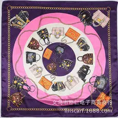 Mai Tong Silk Scarf 90x90cm Spring New Carriage Design — feature 18