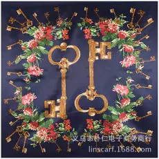 Mai Tong Silk Scarf 90x90cm Spring New Carriage Design — feature 28