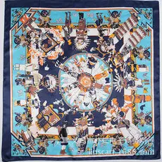 Mai Tong Silk Scarf 90x90cm Spring New Carriage Design — feature 38
