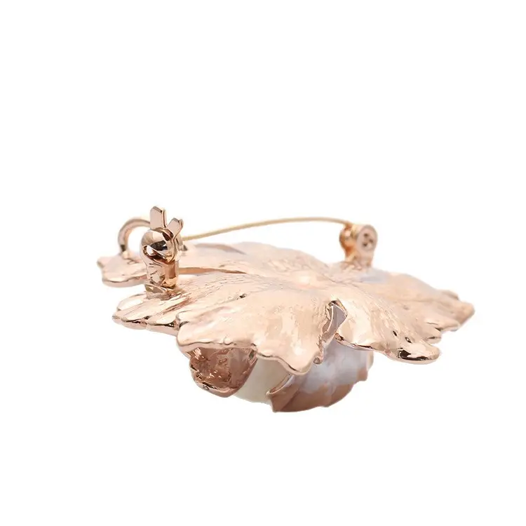 Sun Cloud New Vintage Simple Inlaid Artificial Pearl Peony Corsage Multi-layer Petal Pin Vintage Brooch - Image 6