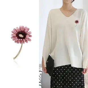 Sun Cloud New Vintage Simple Inlaid Artificial Pearl Peony Corsage Multi-layer Petal Pin Vintage Brooch — feature 3