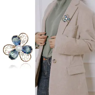 Sun Cloud New Vintage Simple Inlaid Artificial Pearl Peony Corsage Multi-layer Petal Pin Vintage Brooch — feature 9