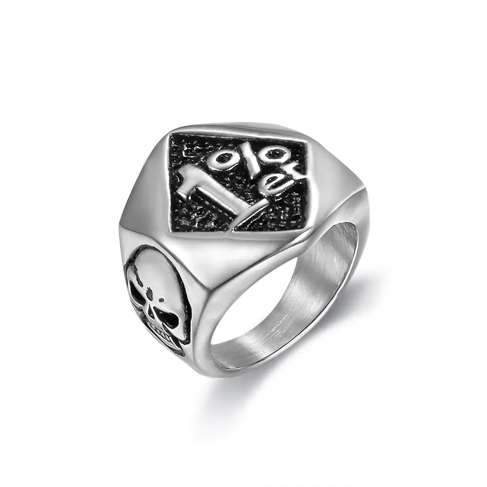 1% Er Skull Men's Ring Gold Silver Titanium 3 Pack - Image 6