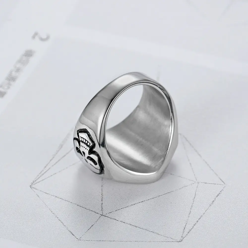 1% Er Skull Men's Ring Gold Silver Titanium 3 Pack - Image 7