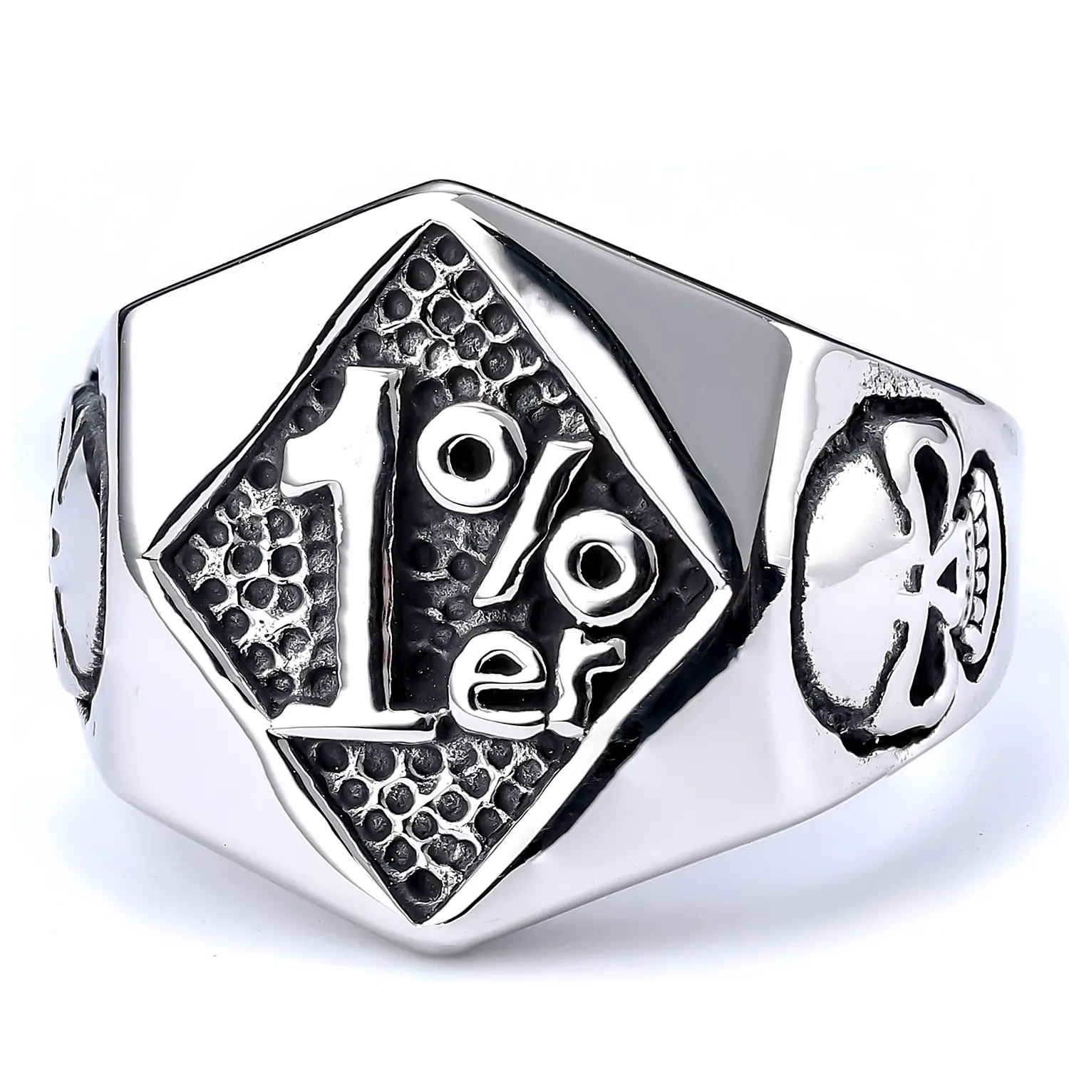 1% Er Skull Men's Ring Gold Silver Titanium 3 Pack — feature 6