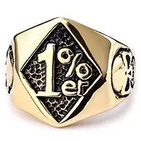 1% Er Skull Men's Ring Gold Silver Titanium 3 Pack - Image 3