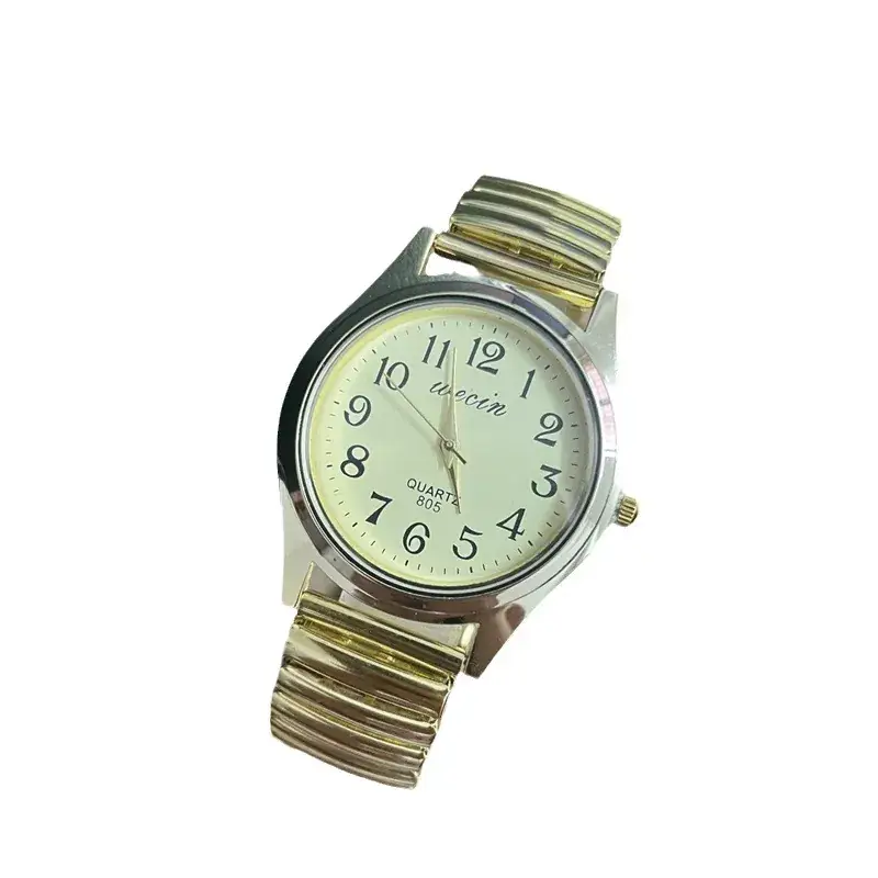Elastic Steel Band Couple Watch with Large Numbers - Image 21