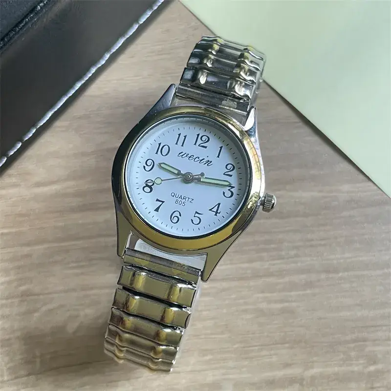 Elastic Steel Band Couple Watch with Large Numbers - Image 14