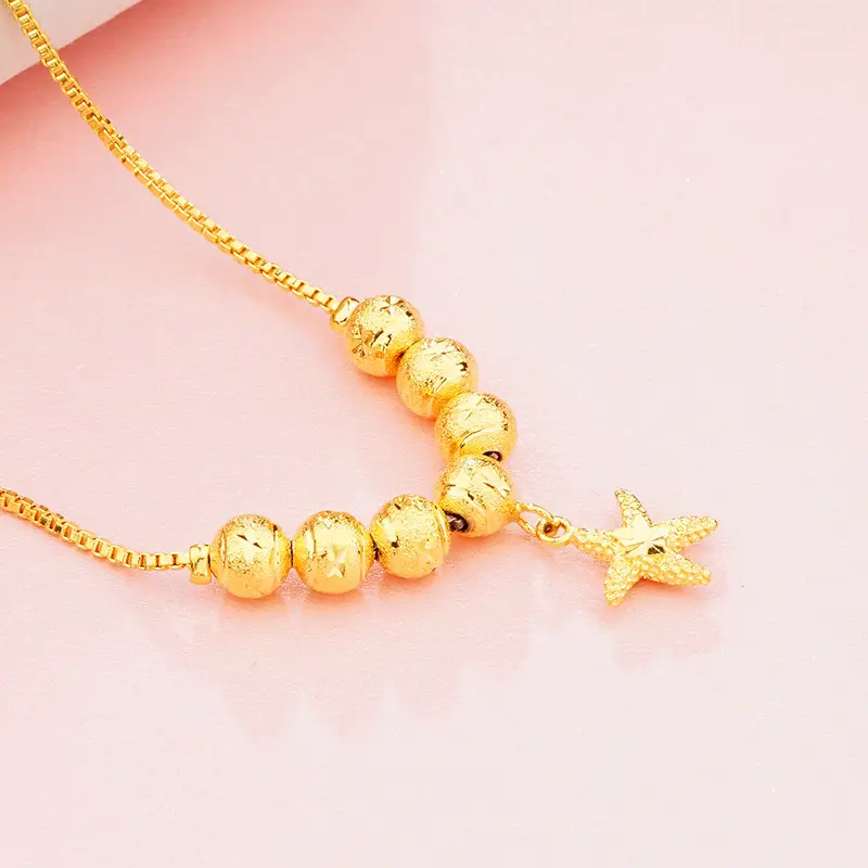 Gold Plated Snake Bone Chain Bracelet with Key & Compass - Image 6