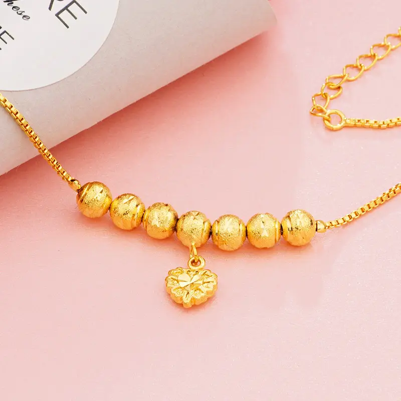 Gold Plated Snake Bone Chain Bracelet with Key & Compass - Image 8
