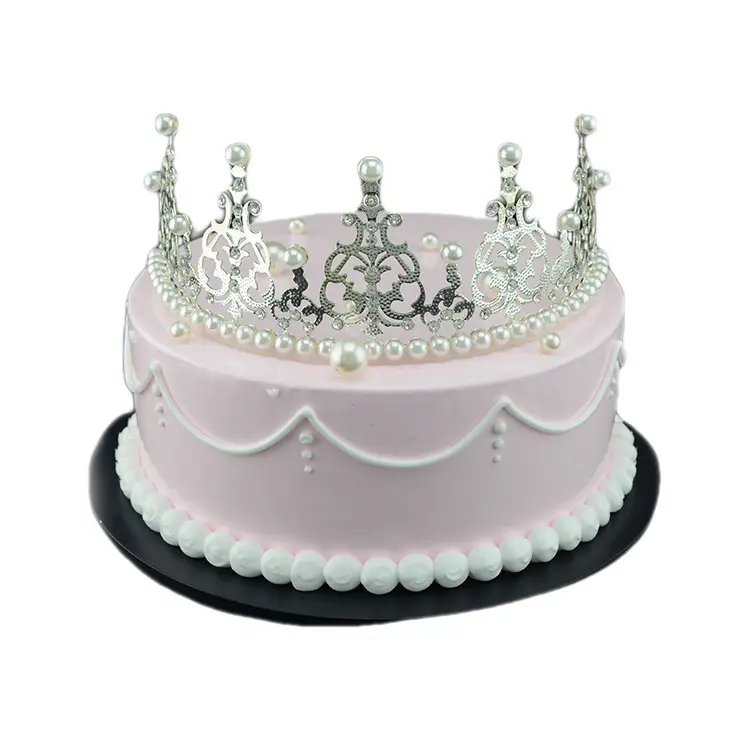 Silver Bridal Crown Headband with 7.4cm Height