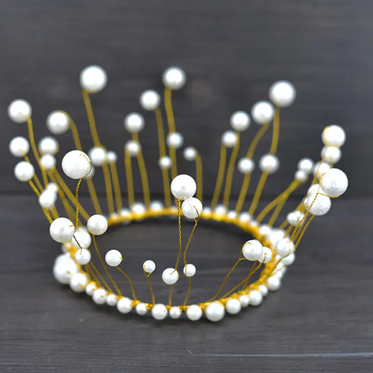Silver Bridal Crown Headband with 7.4cm Height