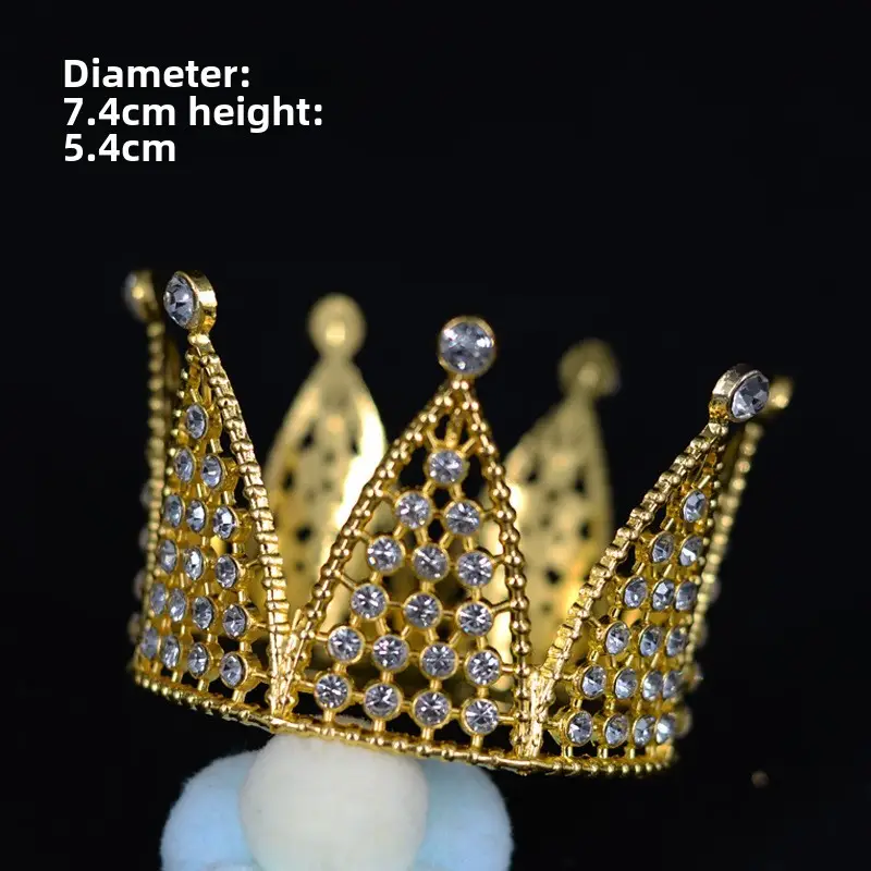 Silver Bridal Crown Headband with 7.4cm Height