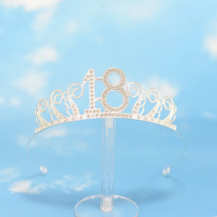 Silver Bridal Crown Headband with 7.4cm Height