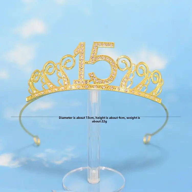 Silver Bridal Crown Headband with 7.4cm Height
