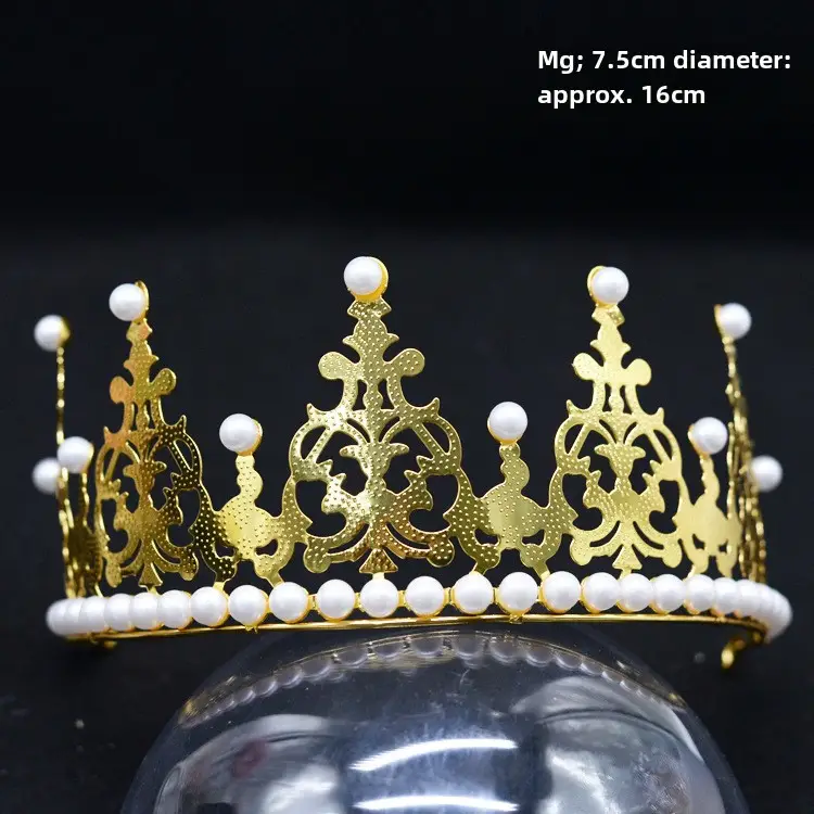 Silver Bridal Crown Headband with 7.4cm Height