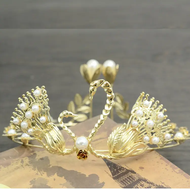 Silver Bridal Crown Headband with 7.4cm Height