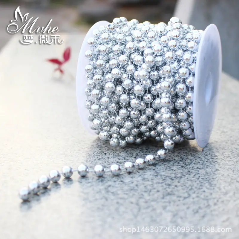 8mm Gold Plastic Beads for DIY Decor - Image 2